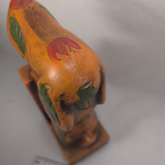 VTG 1950s Ceramic Arnart Creations Dachshund Japan Bookends Orange Rose Floral - Picture 9 of 10